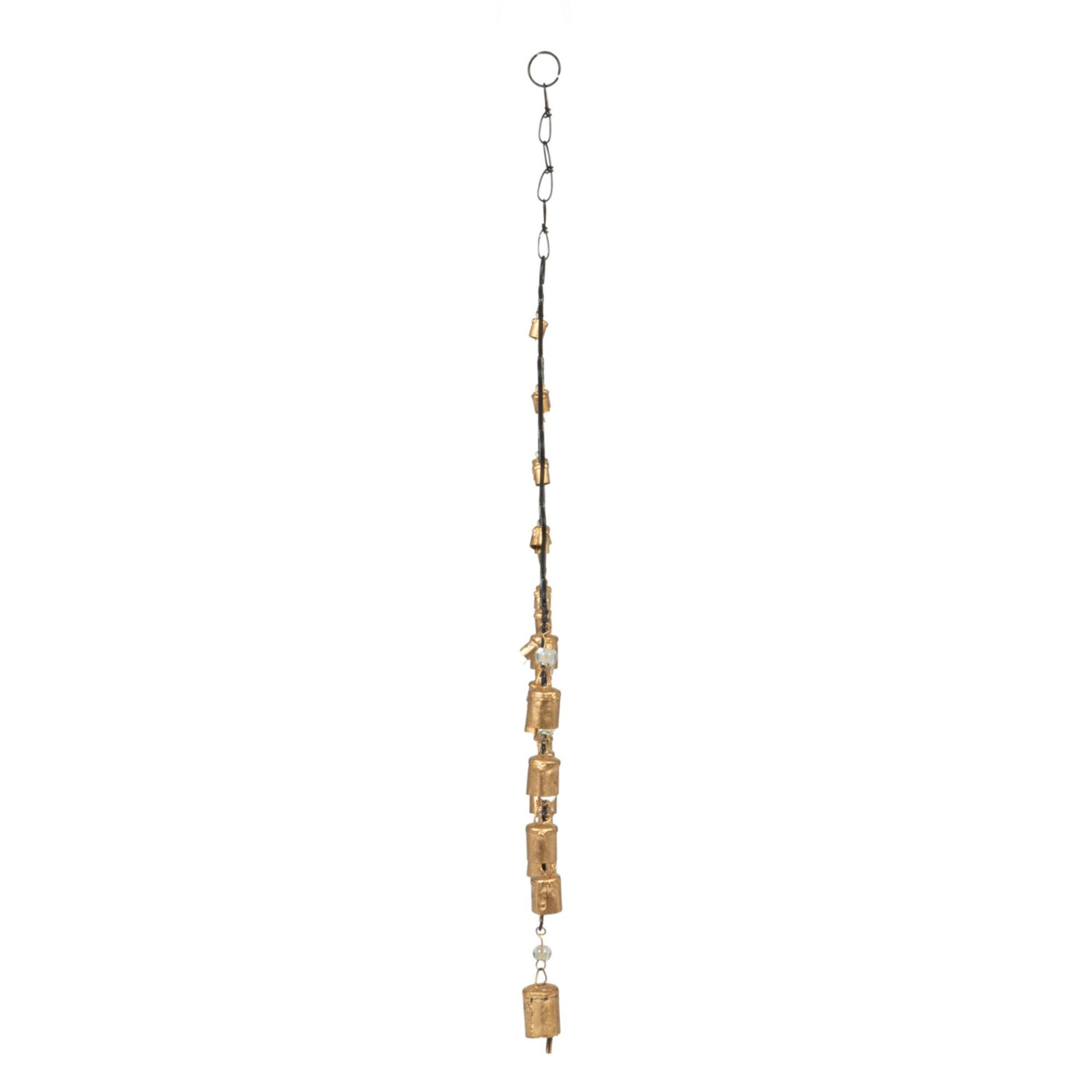 Hello Honey® Black & Golden Hanging Metal Hearts with Bells Wall Décor